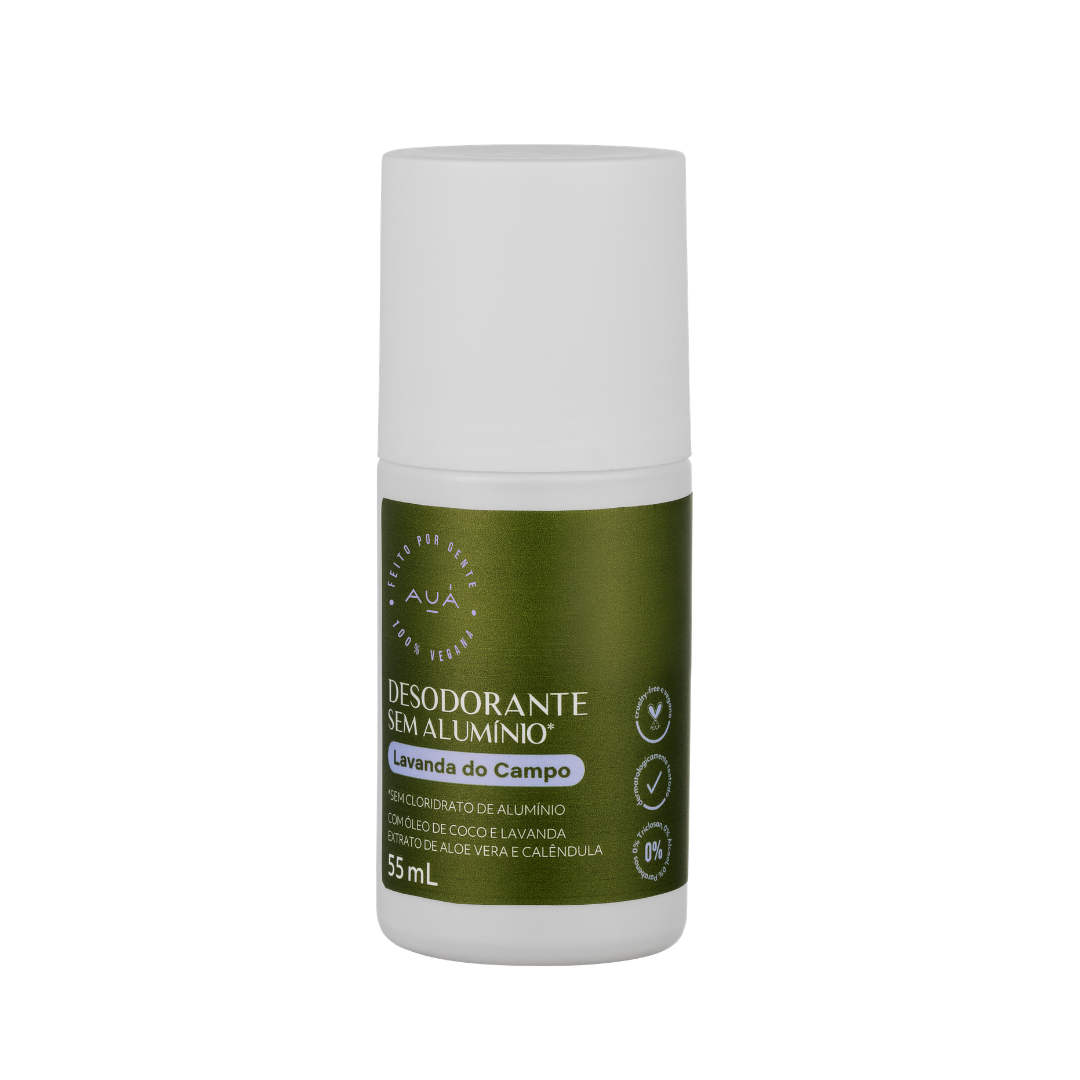 Desodorante Roll-On AUÁ Lavanda do Campo 55ml – coleção Desodorantes Naturais Gobeaute