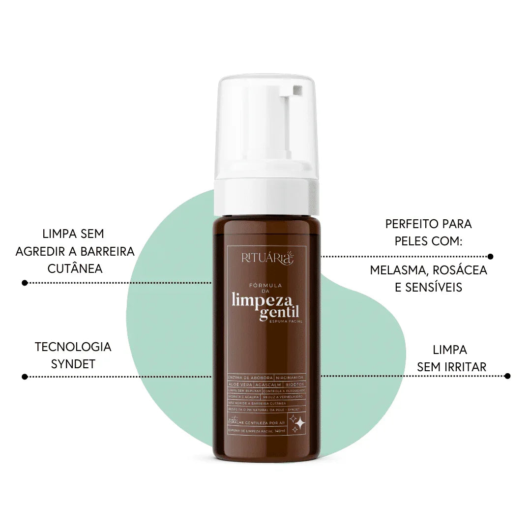 Fórmula da Limpeza Gentil (Mousse Facial / Sabonete Syndet) | 140 ml