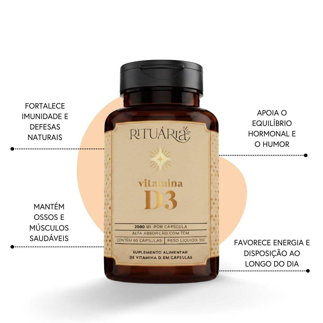 Vitamina D3 2.000 UI com TCM - 60 cápsulas