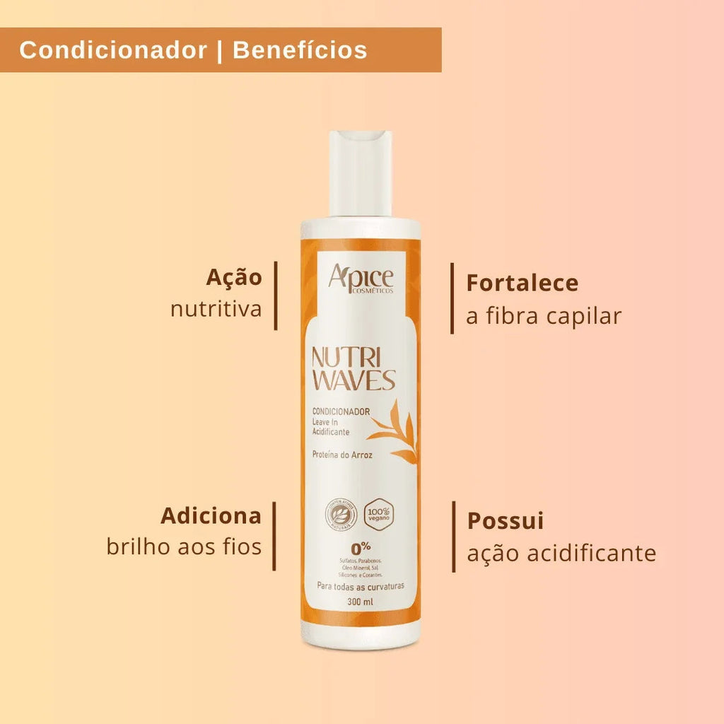 Condicionador Acidificante e Leave In Nutri Waves 300ML