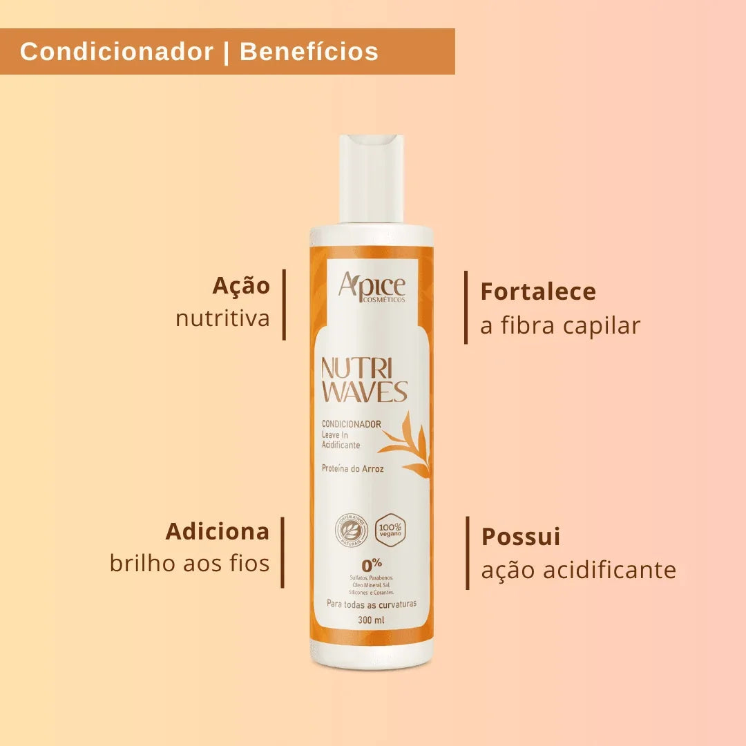 Condicionador Acidificante e Leave In Nutri Waves 300ML