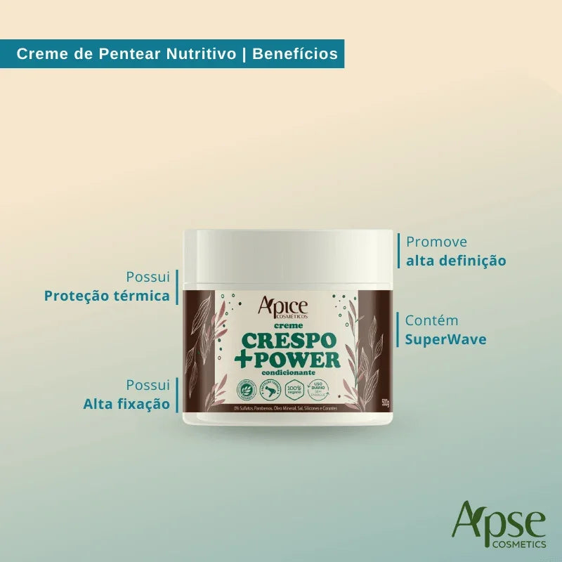 Kit Cog Crespo Power - Gelatina, Creme de Pentear e Óleo Semente de Uva