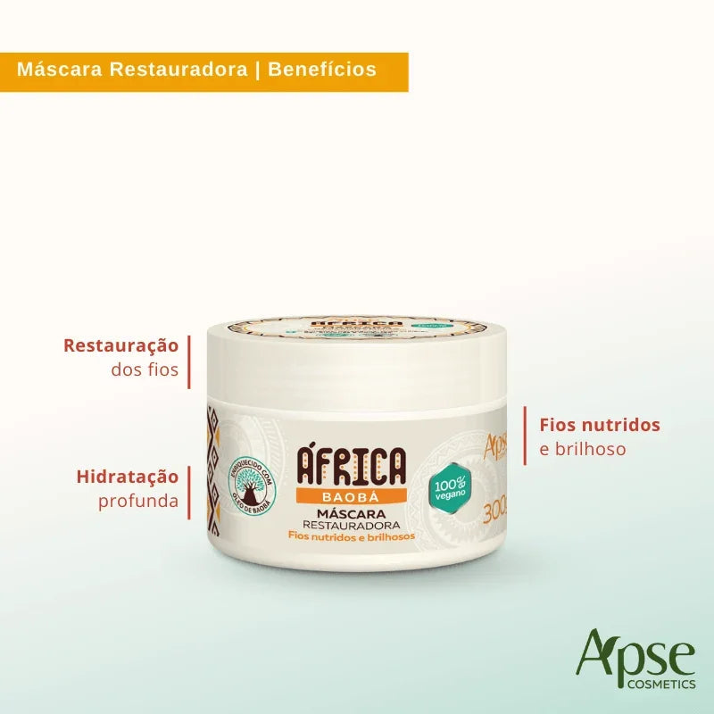 Máscara África Baobá Restauradora 300g - Tratamento Condicionante