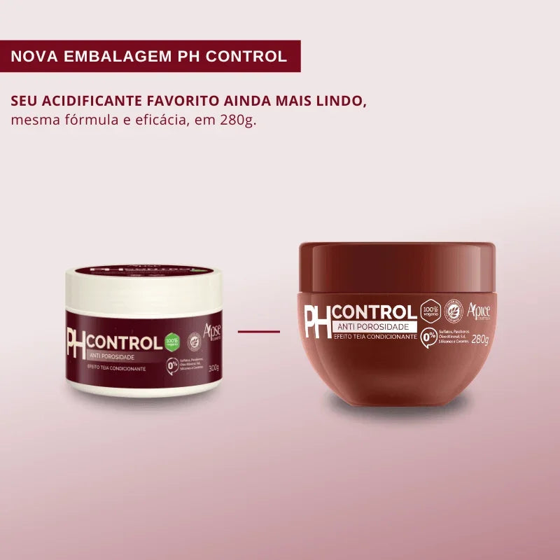 Tratamento Anti Porosidade PH CONTROL 280 gr - Máscara Acidificante Tratamento Condicionante