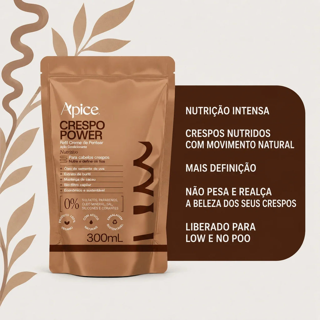 Kit Duo Umectação - Máscara Umectante Crespo Power 500g e Creme de Pentear Crespo Power Refil 300g