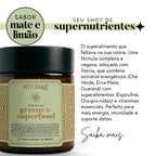 Fórmula Greens e Superfood  (Sabor Maçã Verde) - Fibras + Espirulina + Colina + Vitaminas