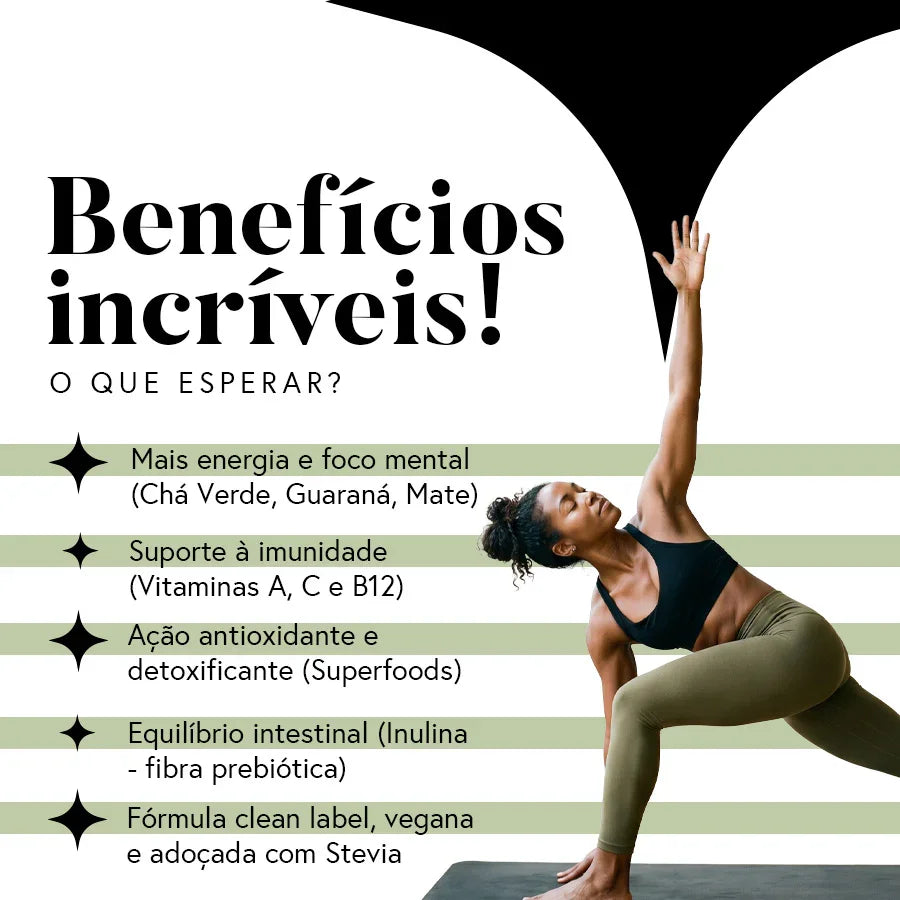 Fórmula Greens e Superfood  (Sabor Maçã Verde) - Fibras + Espirulina + Colina + Vitaminas