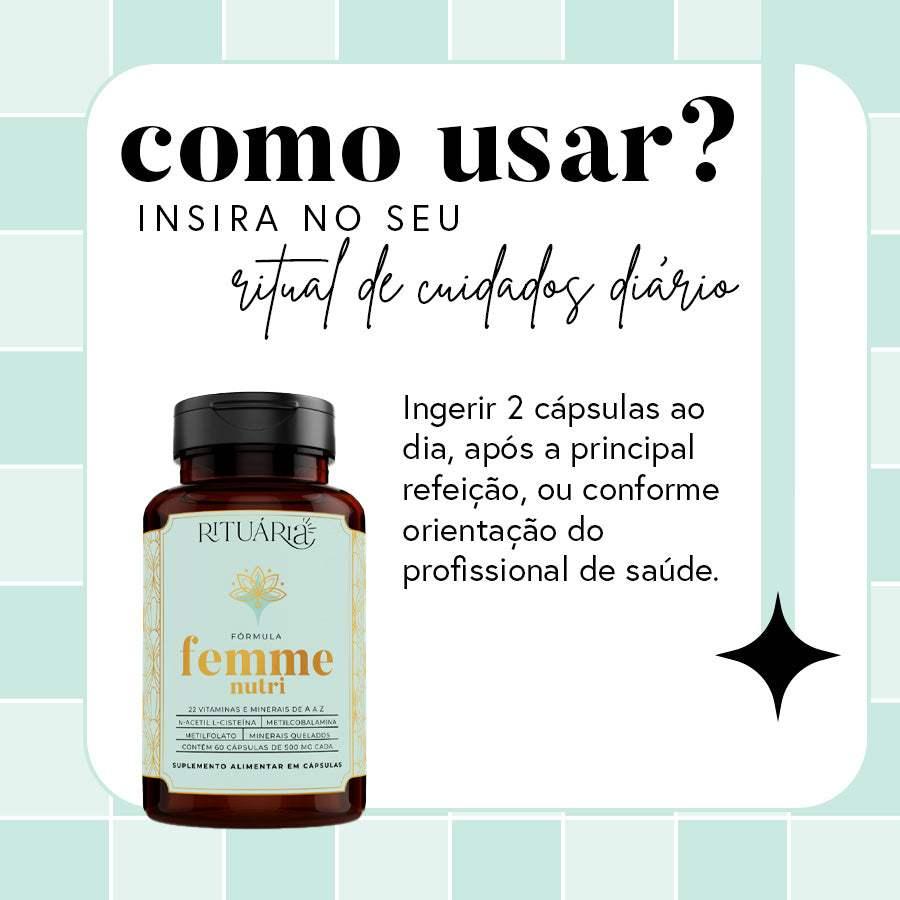 Fórmula Femme Nutri (Multivitamínico de A a Z para a Mulher) - 30 dias