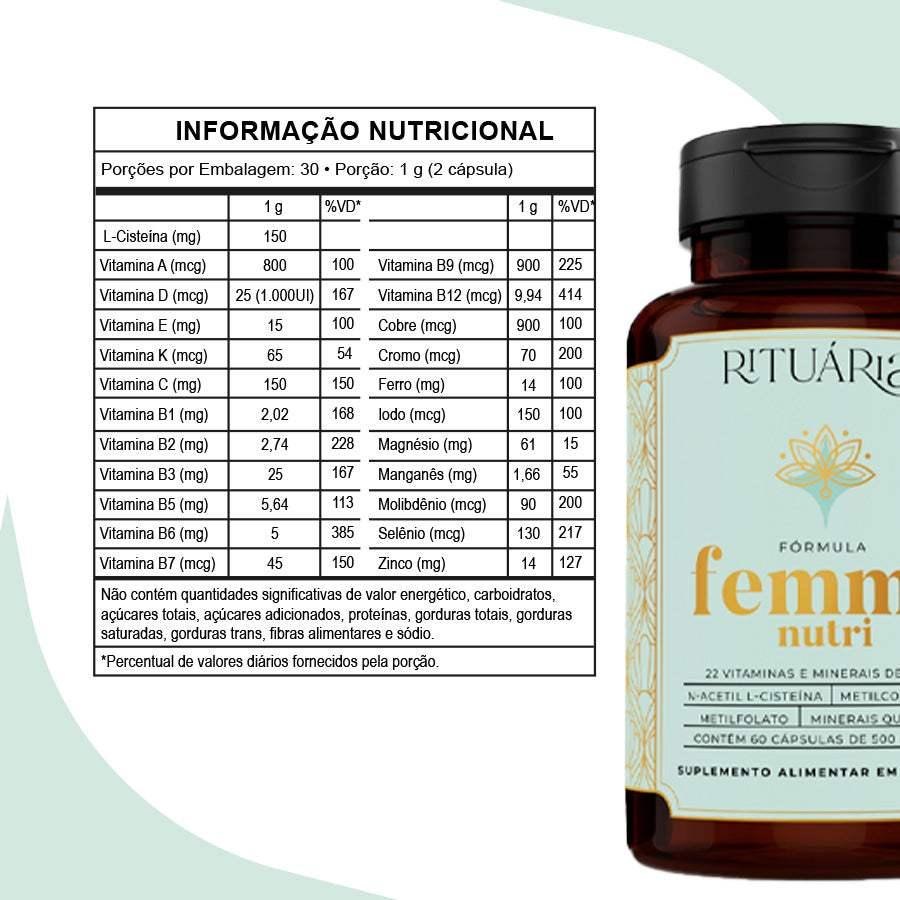 Fórmula Femme Nutri (Multivitamínico de A a Z para a Mulher) - 30 dias