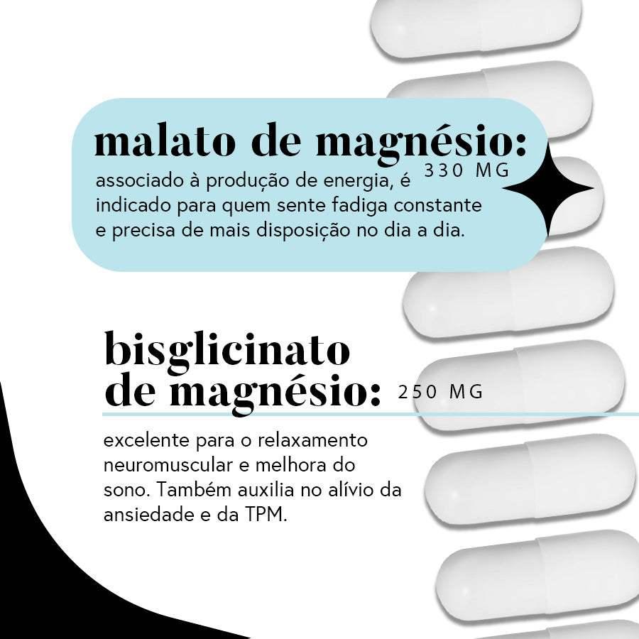 Fórmula 4Mag (Magnésio) - 90 dias (180 cápsulas)