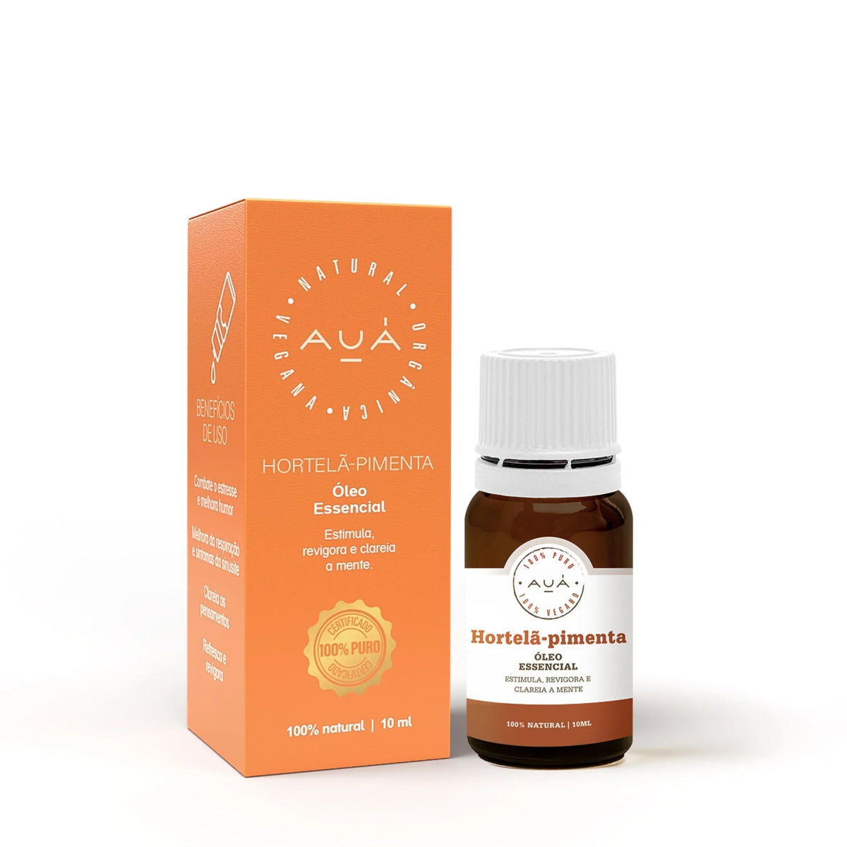 Óleo Essencial Hortelã Pimenta Estímulo e Clareza Mental 10ml AUÁ